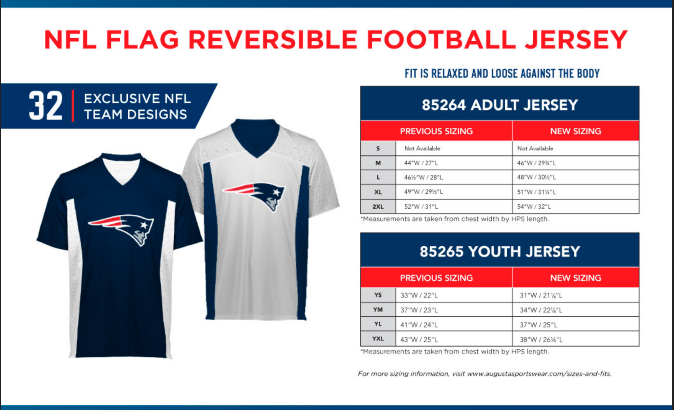 NFL Flag Uniform Sizing Chart | Livingston, Montana