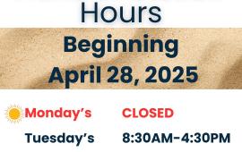 New Summer Hours