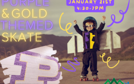 Purple & Gold Skate Advertisement