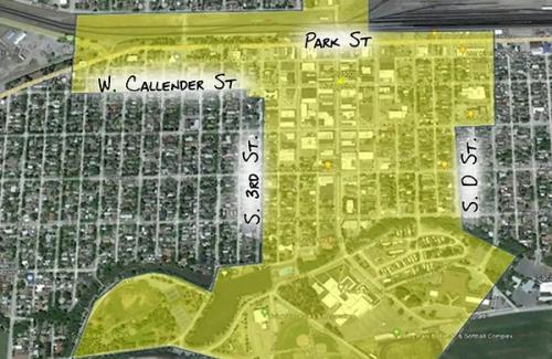 Map of Downtown Master Plan Study Area