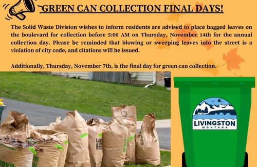 Annual leaf collection day- last day for Green Can collection