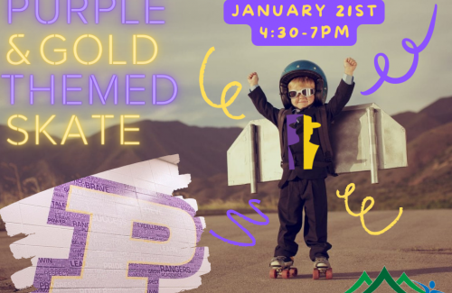 Purple & Gold Skate Advertisement