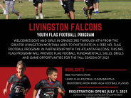 Livingston Falcons Flag Football program flyer